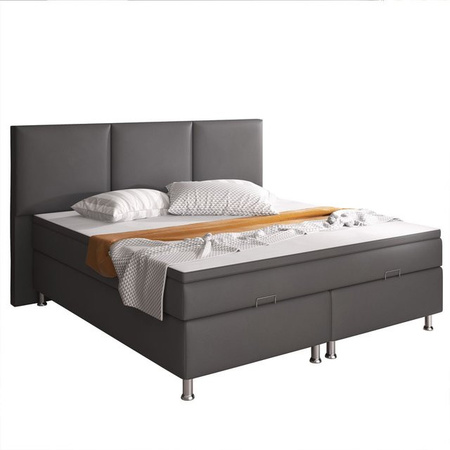 Boxspringbett Oslo von IHG mit Bettkasten aus Kunstleder in Anthrazit, B/T: 180 x 200 cm
