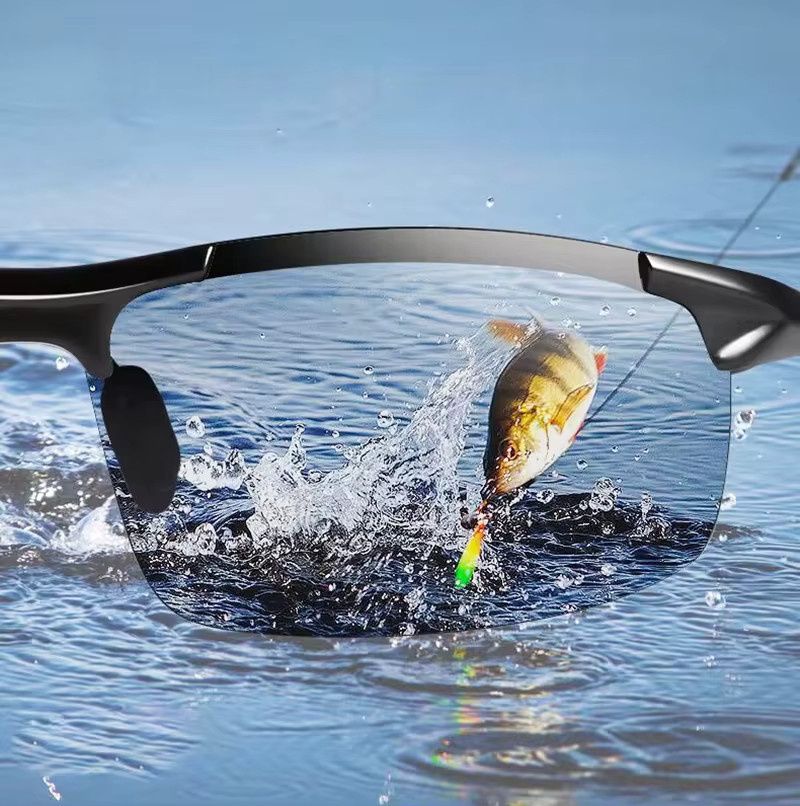 KLASSNUM Sonnenbrille, randlos, rechteckig, Metall, Gelb, Herren - Bild 3
