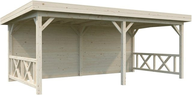 Palmako Pavillon Lenna Set 308 aus Fichtenholz in Braun, Pultdach, B/T/H: 588 x 300 x 245 cm - Bild 1