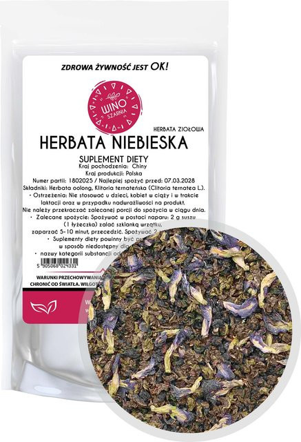 WINO SZARNIA, Oolong-Tee Blau mit Klitoria Flower Butterfly Pea, 50g - Bild 1
