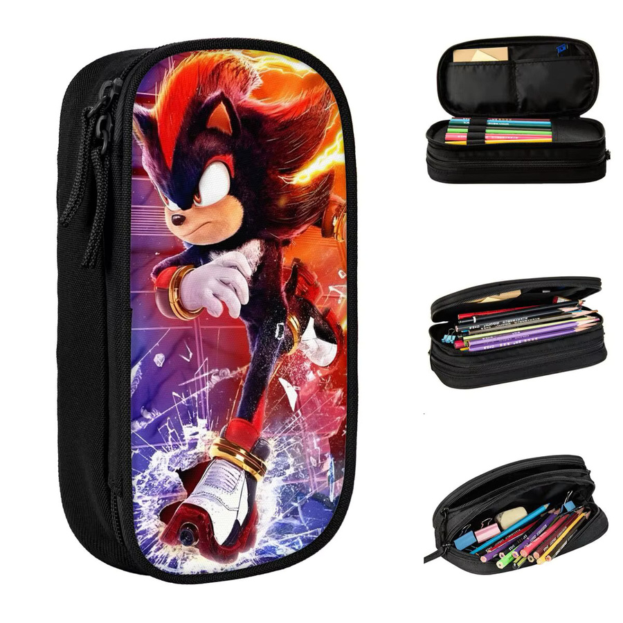 Cartoon Hedgehogs Shadow Federmäppchen als praktischer Stiftebeutel für Schüler und zur Aufbewahrung von Schreibwaren oder Kosmetik - Bild 2