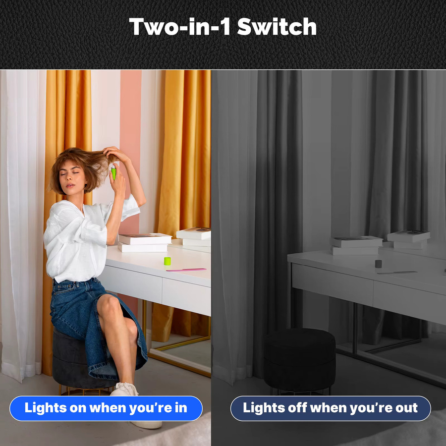 MOES Tuya ZigBee Smart Wandlichtschalter mit mmWave Radarsensor für Anwesenheitserkennung, Weiß, kompatibel mit Alexa und Google Home, optional mit Neutralleiter - Bild 2