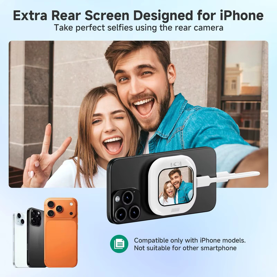HONGTOP H1 Magnetischer Selfie Monitor für Handy und Vlog in Weiß - Bild 6