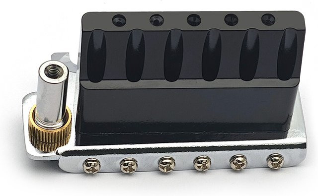 GETMUSIC Tremolo-Brücke mit Doppelverriegelungssystem für E-Gitarren, Saitenabstand 10,5 mm, Schwarz/Silber - Bild 1