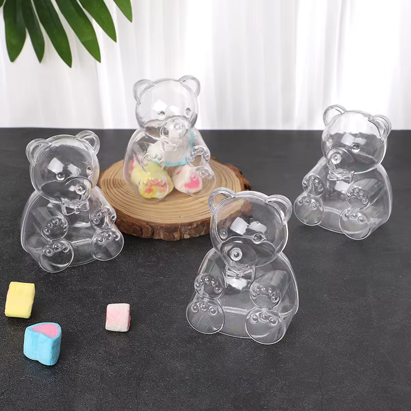 10er Set ZQNYCY Bären Form Candy Box Transparent aus Kunststoff für Schmuck, Snacks und Geschenke, Blau - Bild 2