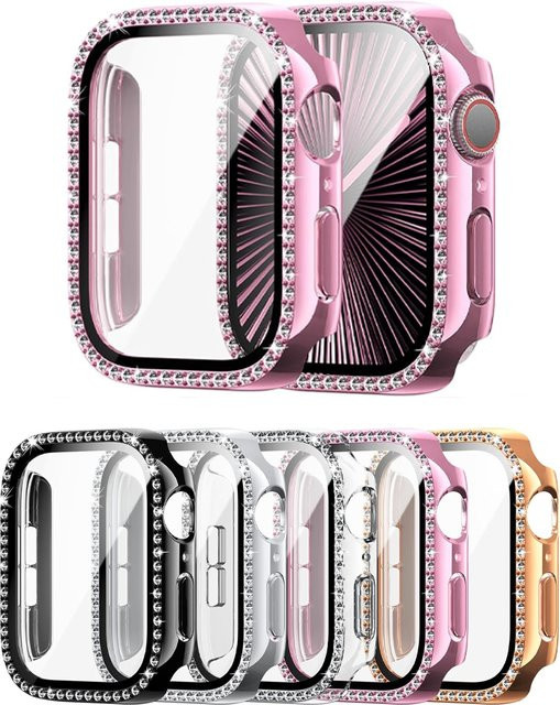 NEY Uhrenzubehör Diamantgehäuse für Apple Watch, Unisex, Rot - Bild 1