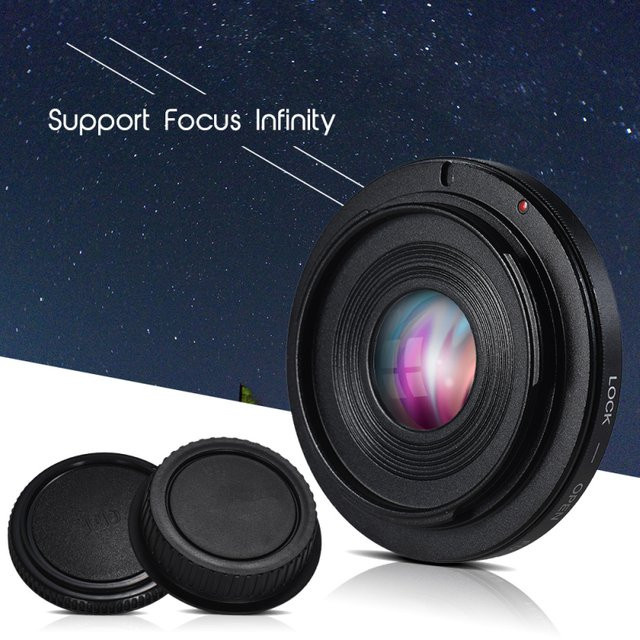 Canon FD-EOS Objektivadapter mit optischem Glas für Unendlich-Fokus, Adapterring von FD-Objektiven auf Canon EF Mount, Schwarz - Bild 1