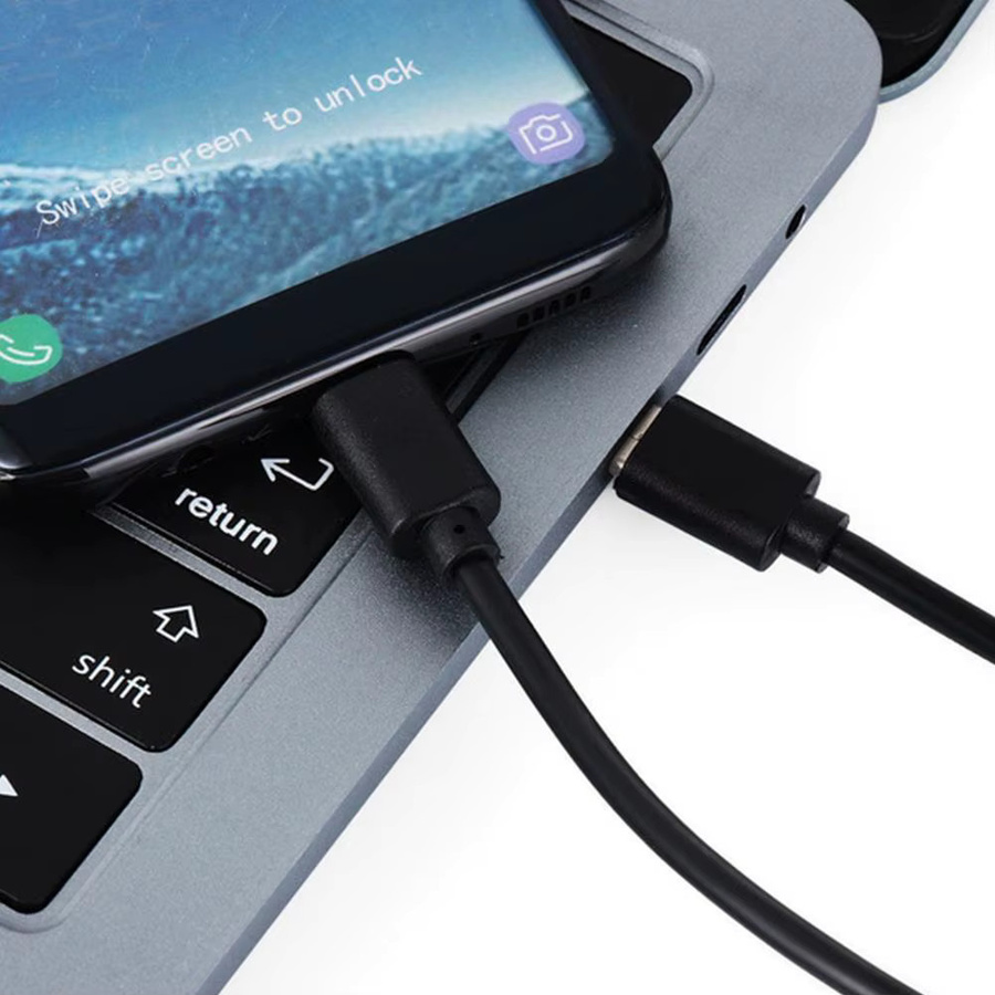 USB-C auf Micro-USB Adapterkabel für schnelles Laden und Datenübertragung, Schwarz - Bild 3