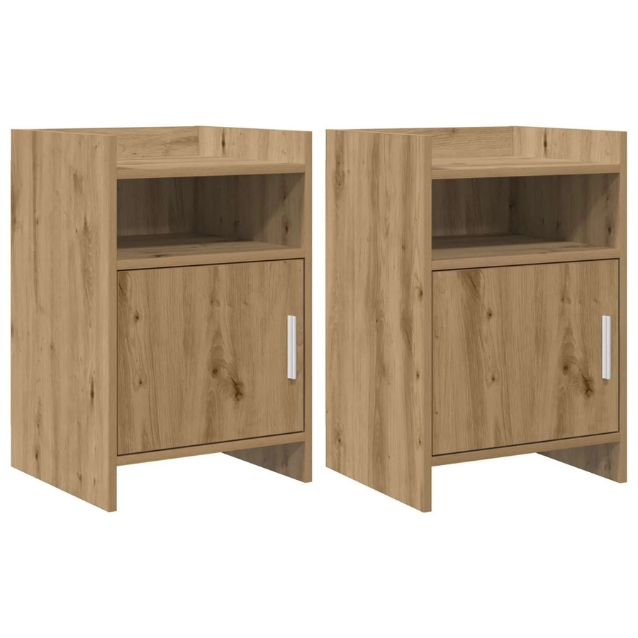 vidaXL Nachttische 2er Set Artisan-Eiche Braun aus Holzwerkstoff B/T/H: 40 x 36 x 60 cm - Bild 2