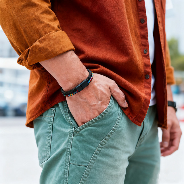 Noter Herrenarmband, doppellagig, bunt - Bild 1