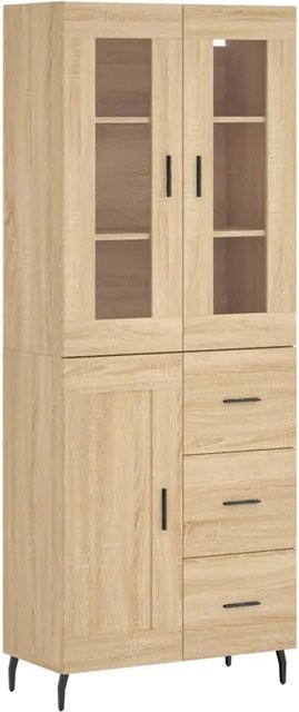 vidaXL Highboard Sonoma Eiche mit Glastüren, B/T/H: 69,5 x 34 x 180 cm - Bild 1