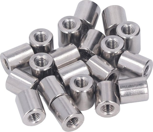 20 Stück zylindrische Verbindungsmuttern aus 304 Edelstahl mit M6 Innengewinde in Silber - Bild 1