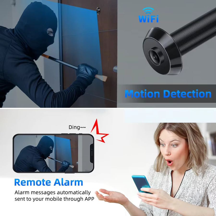 Awapow Tuya Smart Gucklochkamera in Schwarz mit 1080P Auflösung, 2,4G & 5G Wifi, Bewegungserkennung und Nachtsicht - Bild 4