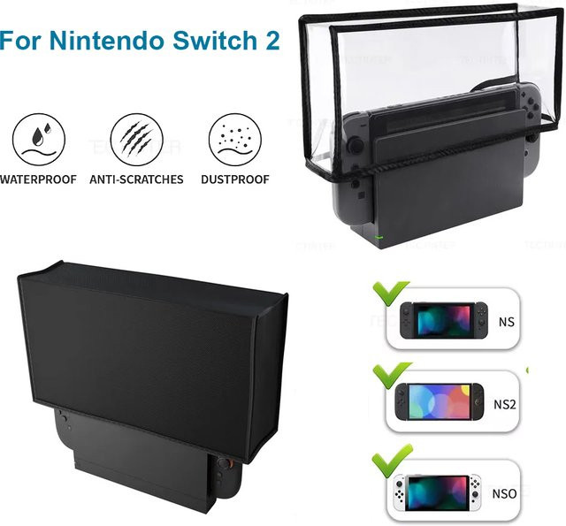 Staubschutzhülle für Nintendo Switch OLED und NS2, transparente Dock-Schutzhülle gegen Kratzer - Bild 1