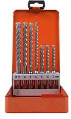 Projahn Hammerbohrer-Set ROCKET 5 SDS-plus 7-teilig in Orange mit Carbide-Spitze und Bohrerkassette Ø 5–12 mm - Bild 1
