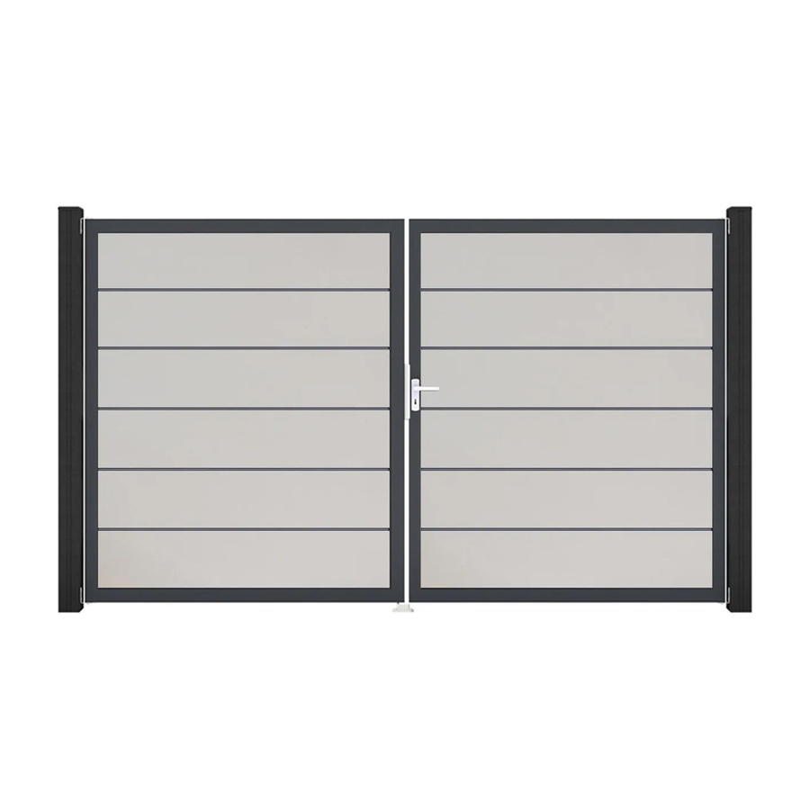 GroJa Tor Basicline Premium 2-flügelig Weiß Rahmen DB703 B: 306 cm, H: 180 cm, DIN Rechts - Bild 2