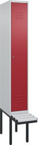 C+P Spind Classic PLUS Garderobenschrank mit Sitzbank, 1 Abteil, Lichtgrau, B/T/H: 212,0 x 30,0 x 81,5 cm - Bild 1