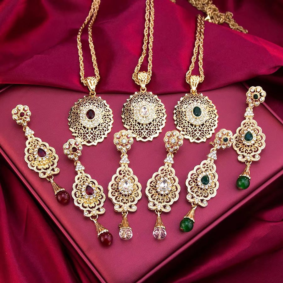 sunspice ms. Schmuck-Set, Tropfen Ohrring, Anhänger, Halskette, Gold, Damen - Bild 1