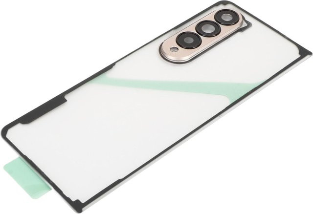 Samsung Galaxy Z Fold 4 5G Ersatz Rückglas mit Klebeband in Gold und Transparent - Bild 1