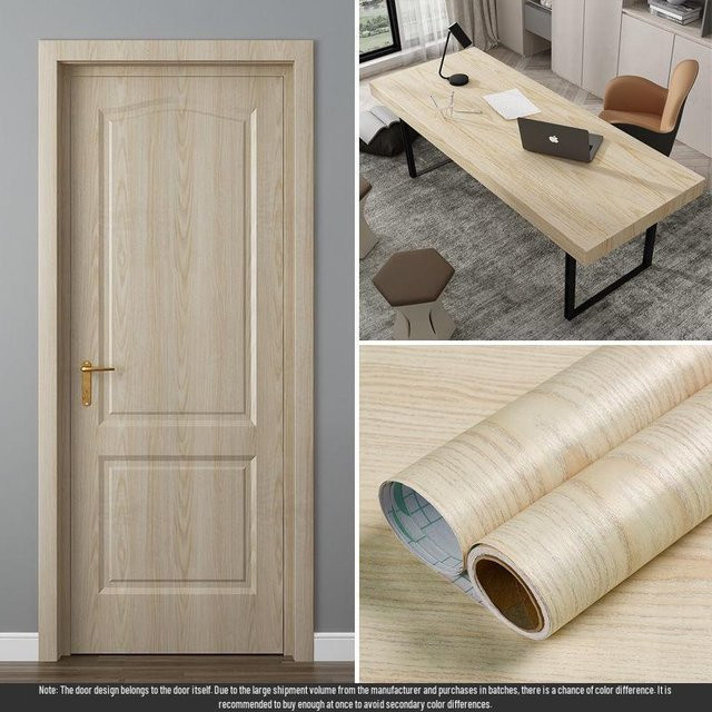 HomeHarmony Selbstklebende Tisch- und Möbelfolie in Holzmaserung, wasserdicht und hitzebeständig, Farbe: Beige, Breite: 10 cm, Länge: 3 m - Bild 1