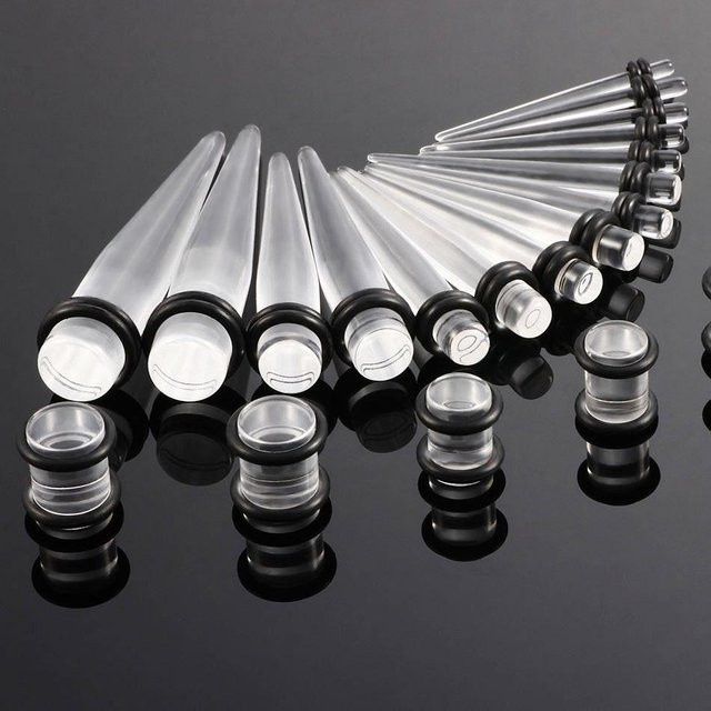 T-fengxinzi Piercing Stretching Kits, Silikon, Schwarz, Damen - Bild 1