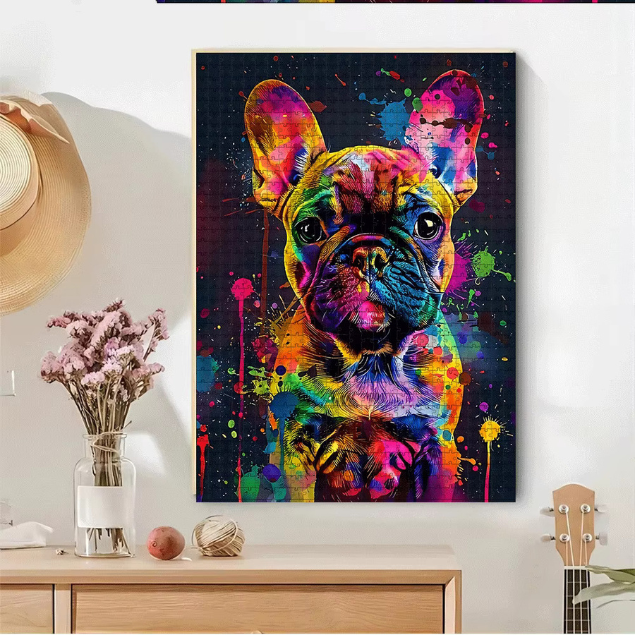 AZNM Französische Bulldogge Puzzle, bunt - Bild 2