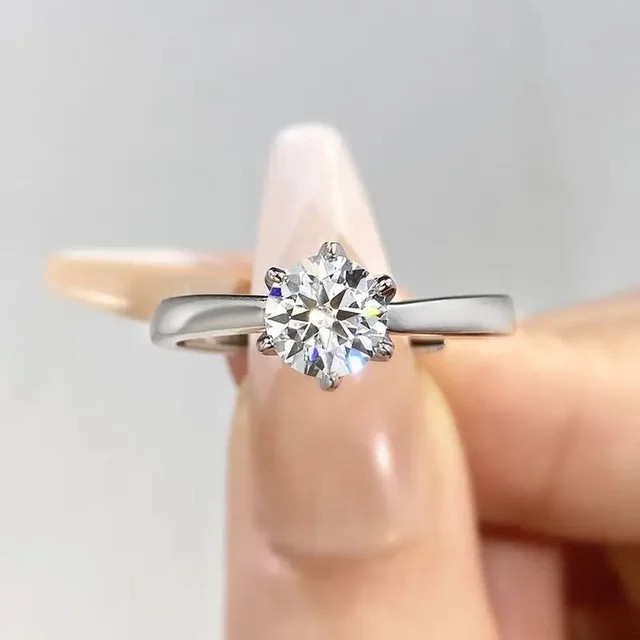 DWJ Moissanit-Diamantring, 925 Silber, Damen - Bild 1