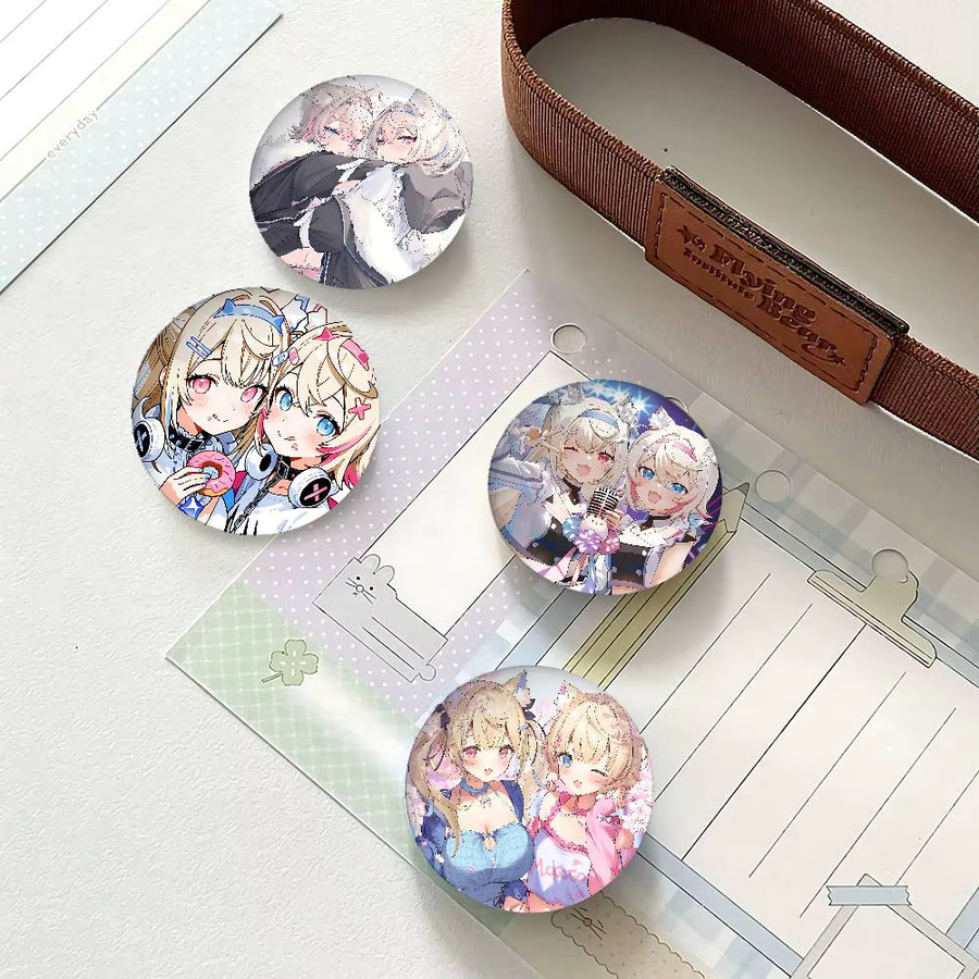 Anstecknadeln Metall, Runde Cartoon-Pins, Unisex - Bild 2