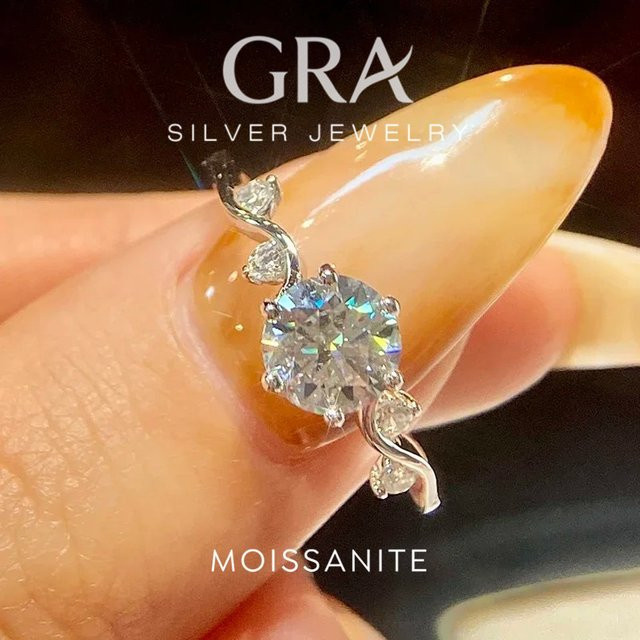 Verlobungsring 925 Silber, Moissanit, Diamant, Damen - Bild 1