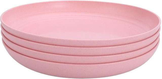 Umweltfreundliches Weizenstroh Geschirrset Yiran Furniture, 4 Stück Teller, Durchmesser: 15,24 cm, Farben: Blau, Beige, Pink, Grün - Bild 1