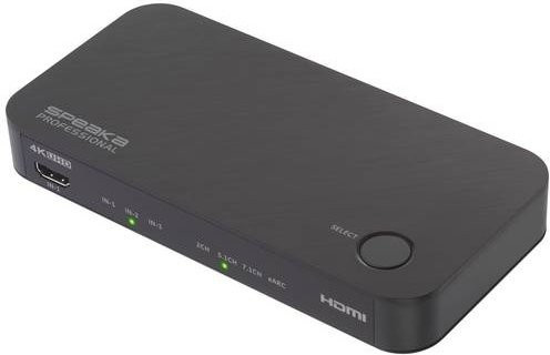 SpeaKa Professional Audio Extraktor SP-HDA-510 HDMI zu HDMI in Schwarz mit eARC, S/PDIF- und Analogausgang für 3840 x 2160 Pixel - Bild 1