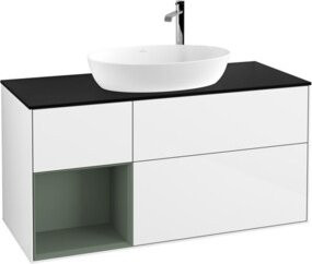 V&B Waschtischunterschrank Finion mit Wandbeleuchtung, Farbe Weiß lackiert, Breite: 120 cm, Tiefe: 50,1 cm, Höhe: 50,1 cm - Bild 1