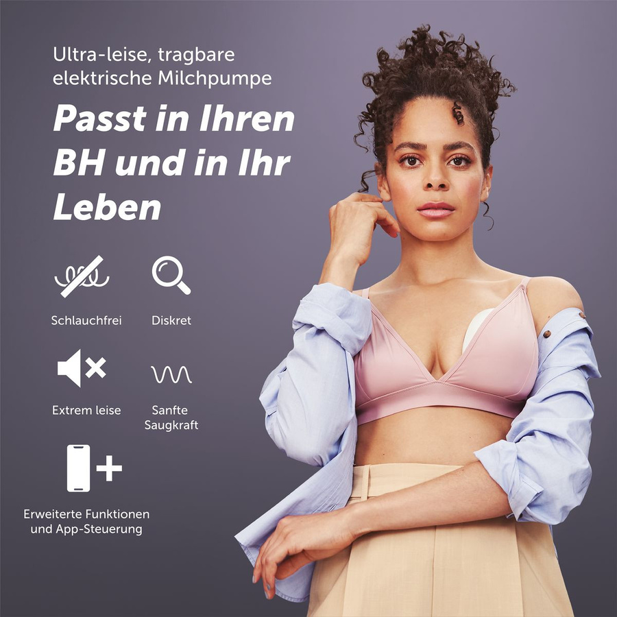 Elvie Elektrische Milchpumpe Single, tragbar und BPA-frei, Weiß/Transparent - Bild 2
