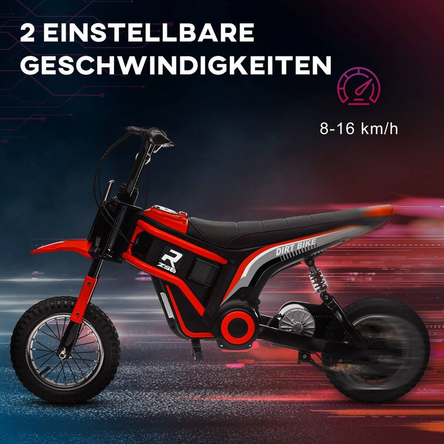 HOMCOM Moto Cross Elektromotorrad mit Musik und Scheinwerfer Rot 8-12 Jahre - Bild 5
