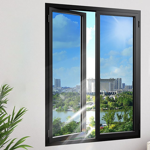 Doppelseitige transparente Fensterfolie von ctzsoop als hitzebeständiger Sonnenschutz und dekorativer Glasaufkleber in Grau - Bild 1