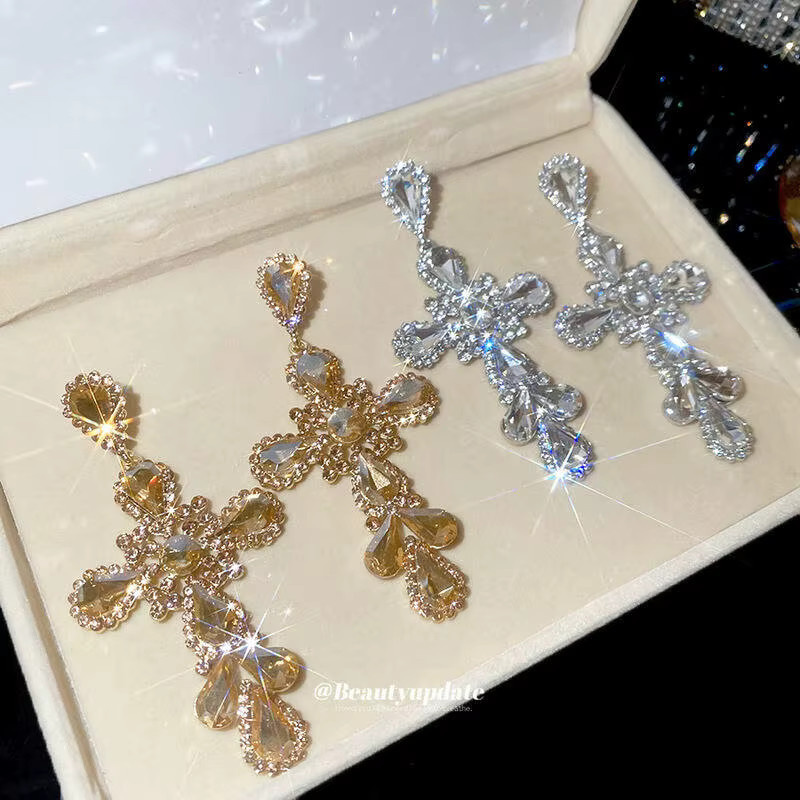 UOSU Ohrringe, Silber, Diamant, Kristall, Damen, Vintage - Bild 2