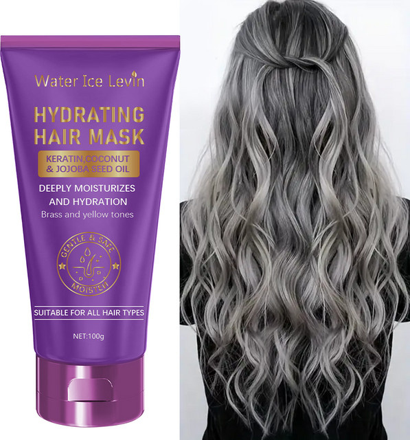 Water Ice Levin Keratin Haarmaske, lila, für trockenes und strapaziertes Haar - Bild 1