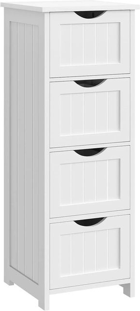 WOLTU Mehrzweckschrank als Kommode und Badezimmerschrank mit 4 Schubladen in Weiß, B/T/H: 82 x 30 x 30 cm - Bild 1