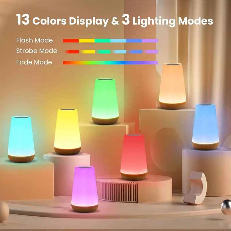 Dimmbare USB-wiederaufladbare LED-Touch-Nachtlampe mit 13 RGB-Farben für Kinder und Schlafzimmer, Multicolor - Bild 2