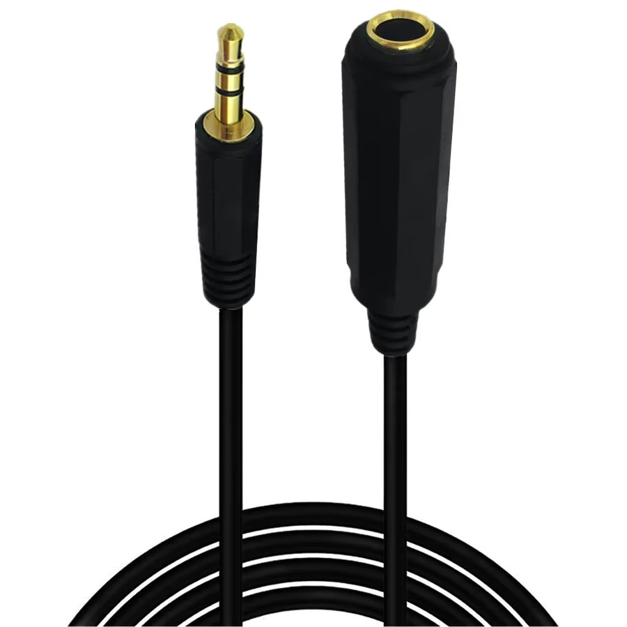 BSN Audio Verlängerungskabel von 3,5 mm Klinke auf 6,35 mm Klinke, Schwarz - Bild 5