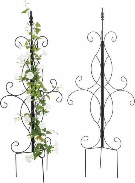 Relaxdays Rankhilfe aus Stahl in Schwarz, 2er Pack, wetterfestes Rankgitter für den Garten, H x B x T: 116 x 45 x 45 cm - Bild 1
