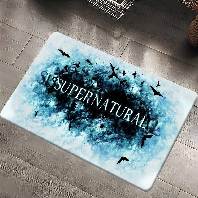 Karpetti Fußmatte Supernatural Film Logo Retro Design, Blau, B/T: 80 x 120 cm - Bild 1
