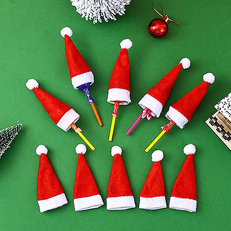 Alivparty Mini Santa Hut Lutscher-Hüte in Rot als Weihnachtsgeschenk und Party-Dekoration für Kinder - Bild 2