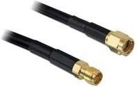 Delock WLAN Antennenkabel Schwarz mit RP-SMA Stecker und RP-SMA Buchse, 15 m Länge - Bild 1