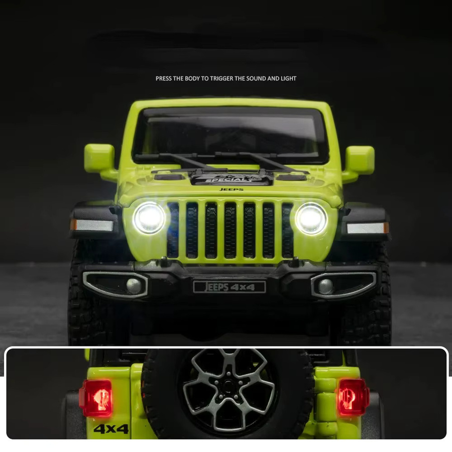 Double Horses Jeep Wrangler, Spielzeugfahrzeug, 1:32, mit Sound und Licht, Metall - Bild 2