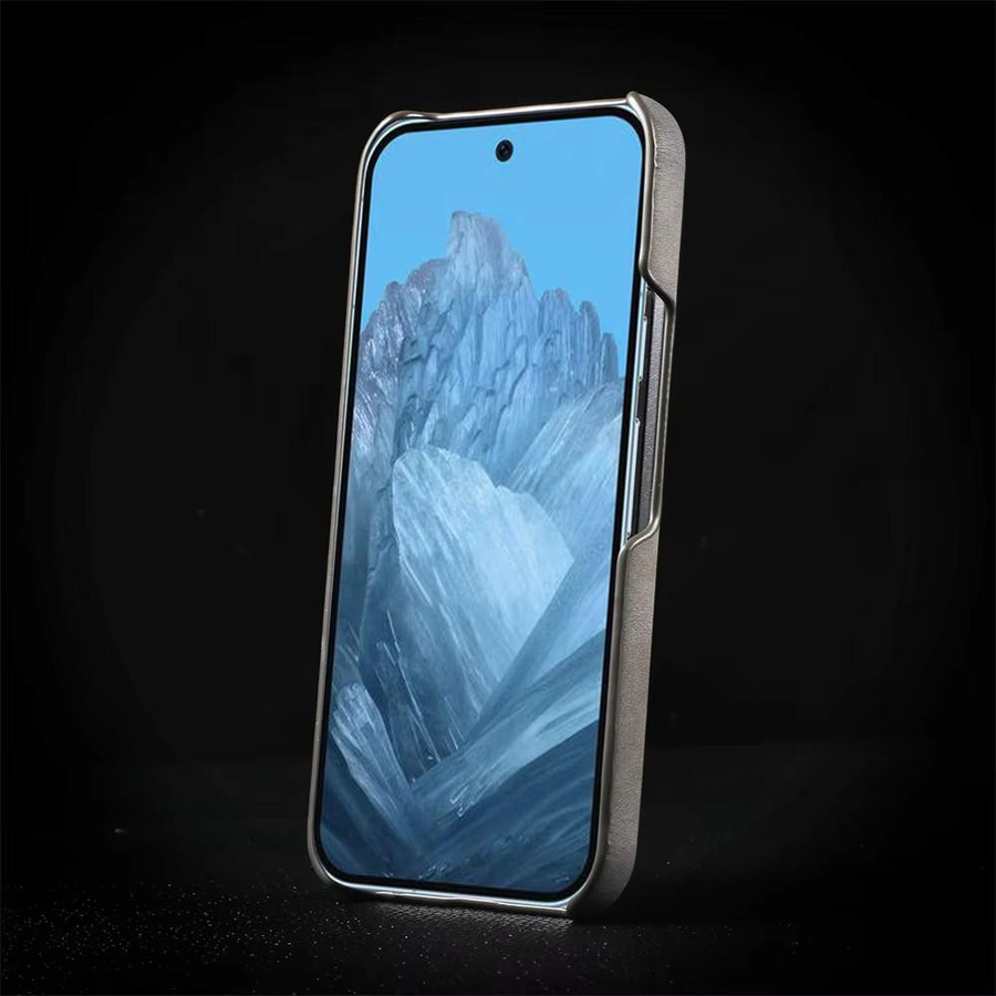 Stoßfeste Leder-Magnet-Handyhülle für Google Pixel 10 9 8 Pro XL 8A 9 Pro in Dunkelbraun - Bild 1