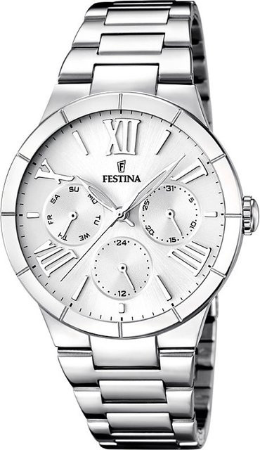 Festina Damenuhr, Quarz, Edelstahl, Silber, 36 mm, 5 ATM - Bild 1