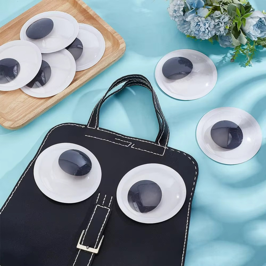 Wackelösen, 8-teiliges Set, 4 Zoll, schwarz-weiß, Kunststoff, selbstklebend - Bild 4