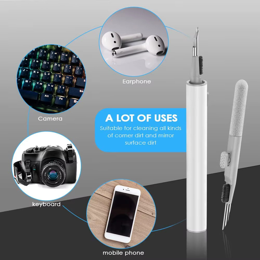 Reinigungskit für Bluetooth-Ohrhörer mit Reinigungsstift und Pinsel in Weiß für Airpods Pro, Xiaomi und Huawei - Bild 3