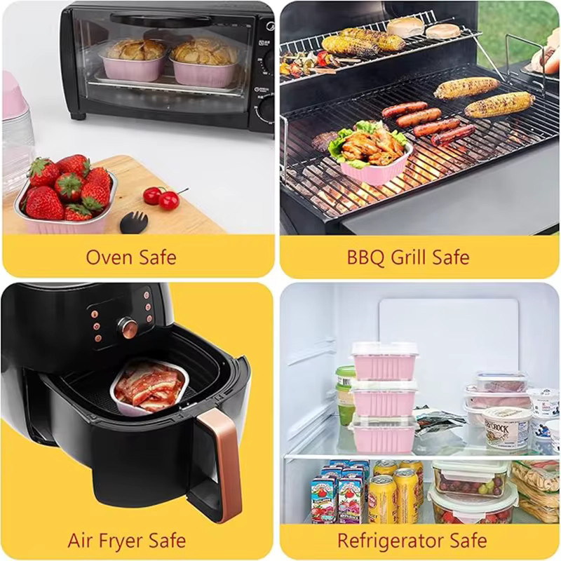 Willstar Mini Quadratische Backform aus Aluminiumfolie in Pink für Brownies und Cupcakes - Bild 4